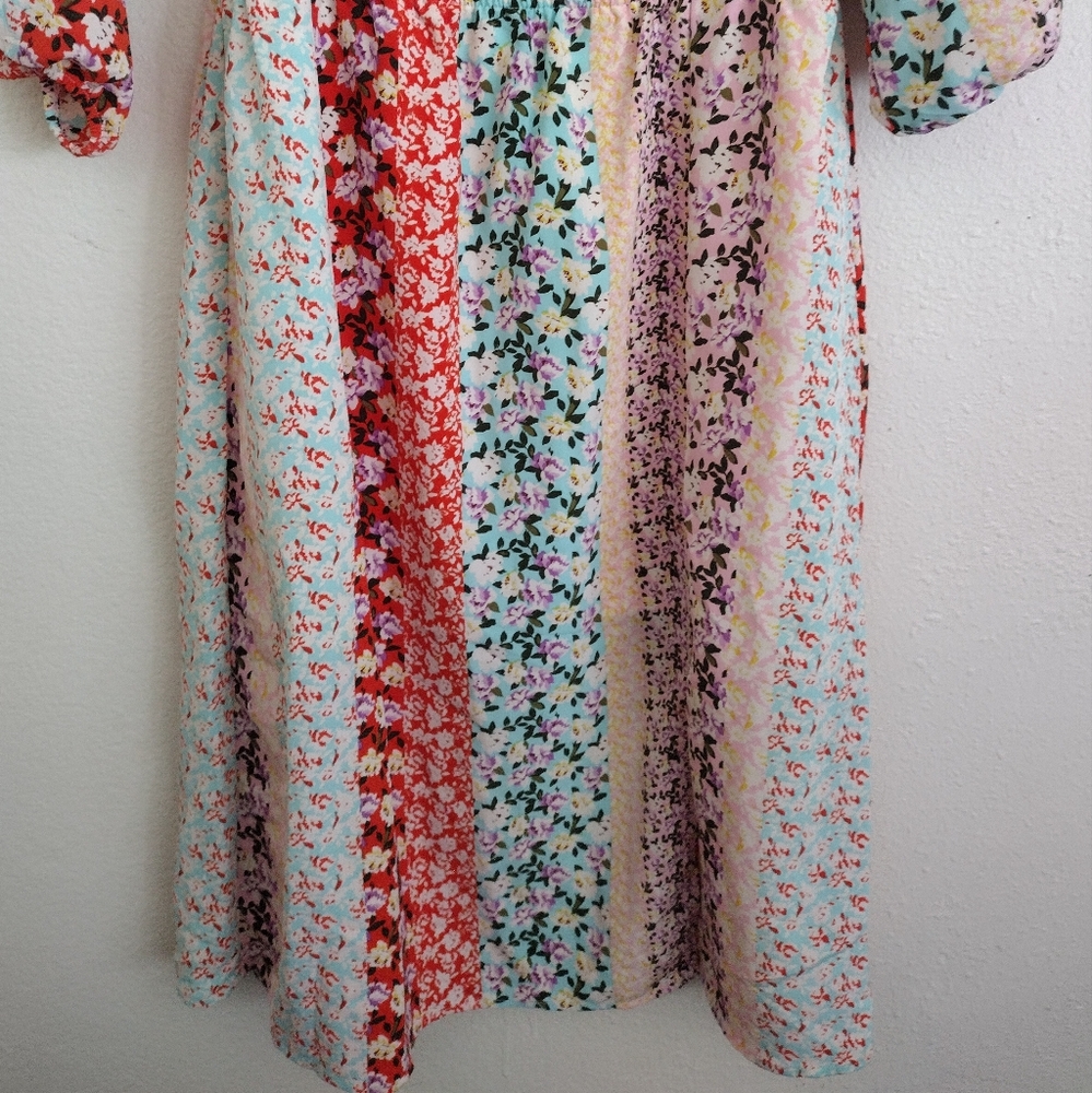 Fig And Flower Multi Pattern Multicolor Smocked F… - image 3